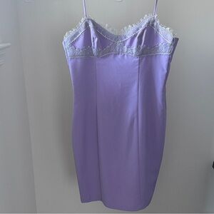 Ava & Aiden Lilac Lace Mini Dress